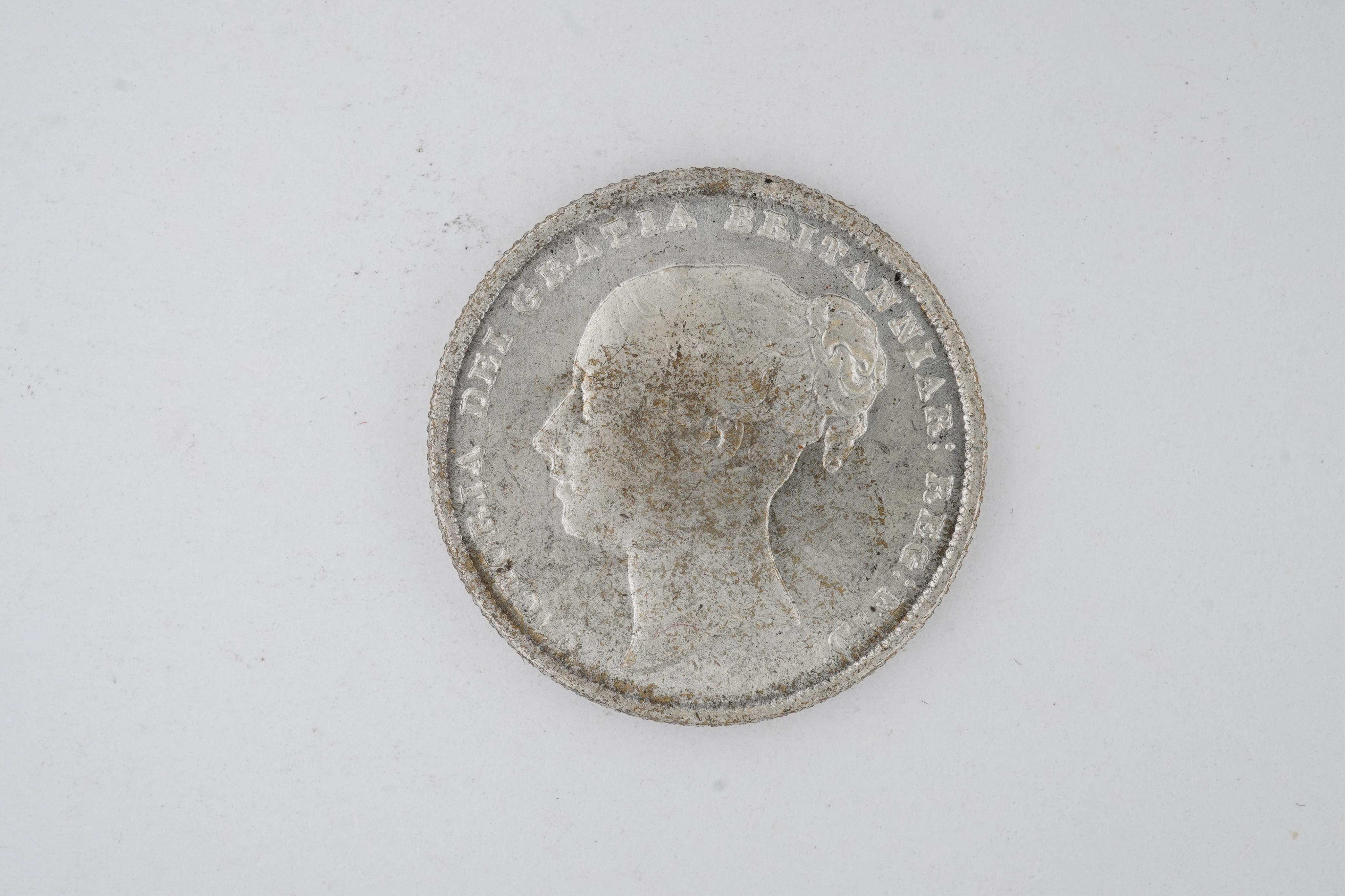 British coins, Victoria, silver one shilling, 1850, cleaned otherwise VF
